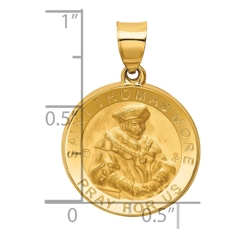 14K Gelbgold 14K Poliert / Satiniert St. Thomas More Hohl Medaille Anhänger