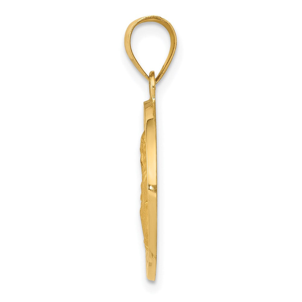 14K Gelbgold 14K Poliert / Satiniert St. Vincent Hohl Medaille Anhänger