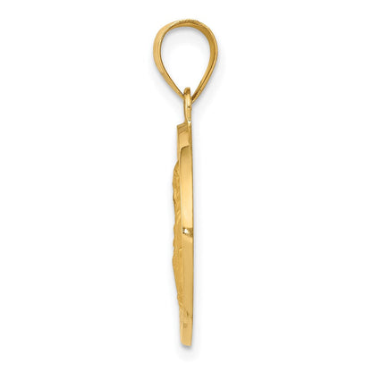 14K Gelbgold 14K Poliert / Satiniert St. Vincent Hohl Medaille Anhänger