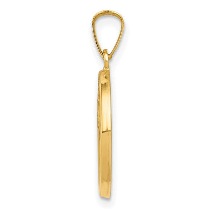 14K Gelbgold 14K Poliert/satin Spanish 1st Kommunion Medaille Hohl Anhänger