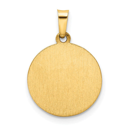 14K Gelbgold 14K Poliert/satin Spanish 1st Kommunion Medaille Hohl Anhänger