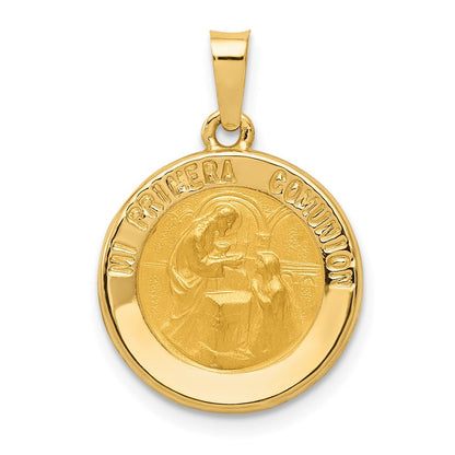 14K Gelbgold 14K Poliert/satin Spanish 1st Kommunion Medaille Hohl Anhänger