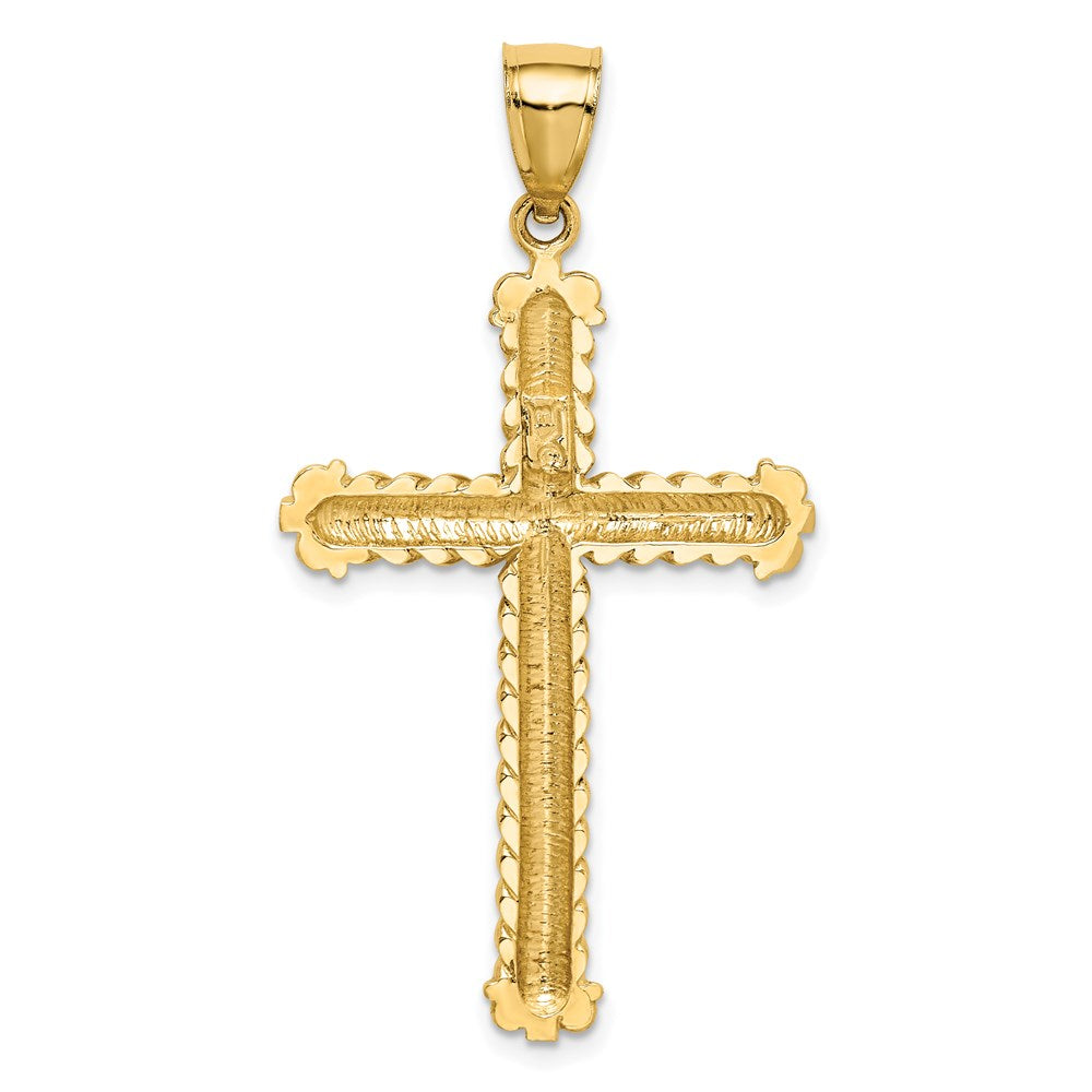 14 Karat Gelbgold Kreuzanhänger, diamantiert