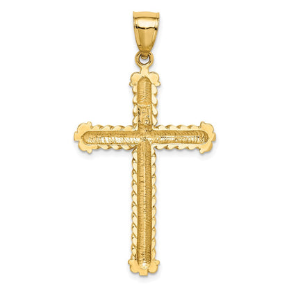 14 Karat Gelbgold Kreuzanhänger, diamantiert
