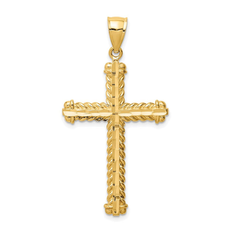 14 Karat Gelbgold Kreuzanhänger, diamantiert