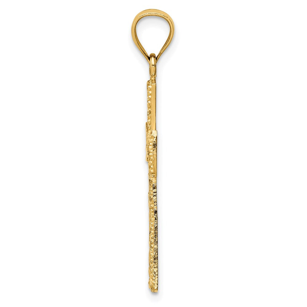 14K Gelbgold 14K Diamantiert Kreuz Anhänger