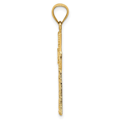 14K Gelbgold 14K Diamantiert Kreuz Anhänger
