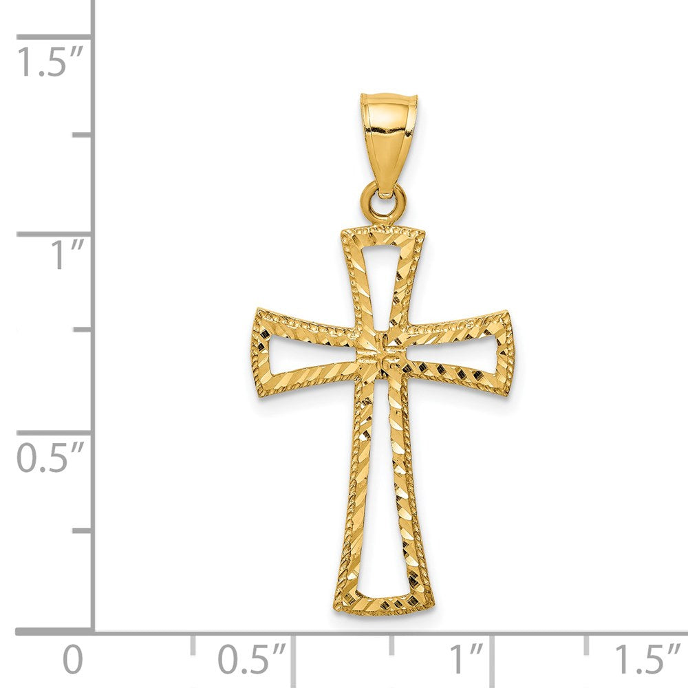 14K Gelbgold 14K Diamantiert Kreuz Anhänger