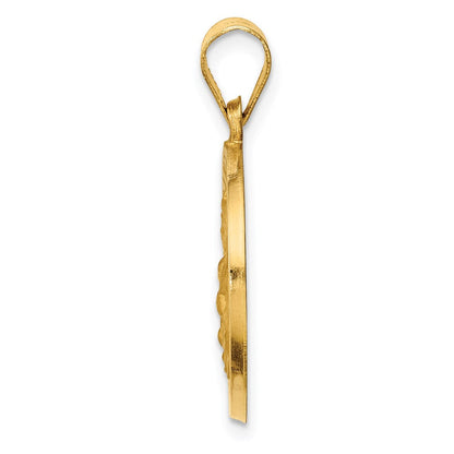 14K Gelbgold 14K Hohl Poliert/satin Rund St. Edmund Medaille