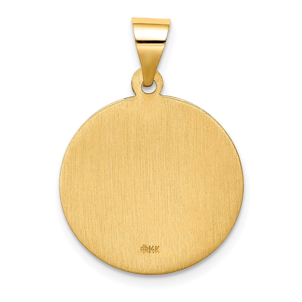 14K Gelbgold 14K Hohl Poliert/satin Rund St. Edmund Medaille