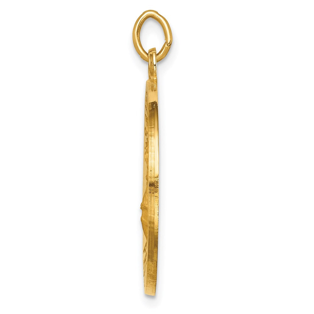 14K Gelbgold Massiv Poliert/satin Rund St. Florian Medaille
