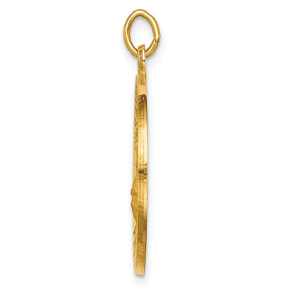 14K Gelbgold Massiv Poliert/satin Rund St. Florian Medaille