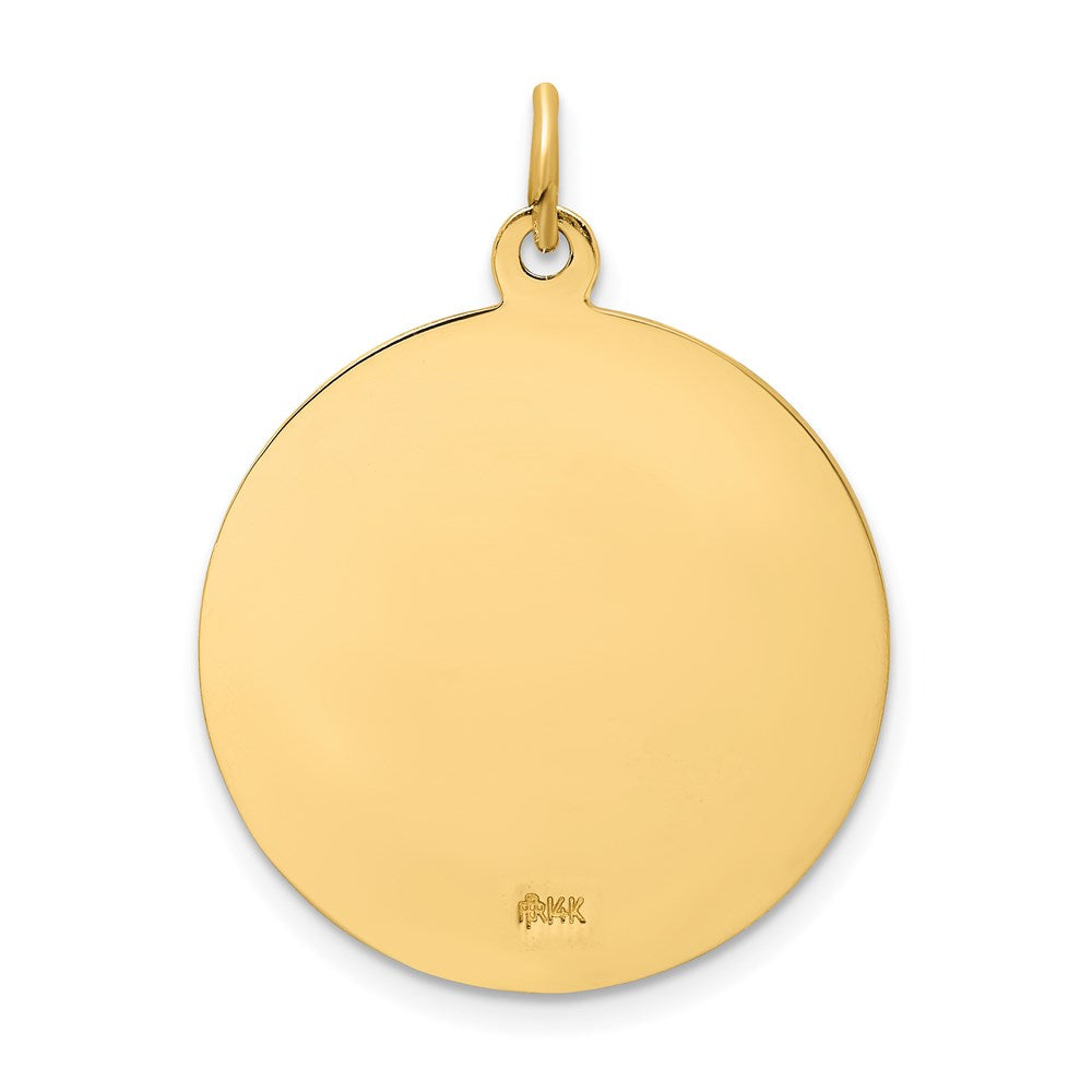 14K Gelbgold Massiv Poliert/satin Rund St. Florian Medaille