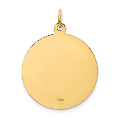 14K Gelbgold Massiv Poliert/satin Rund St. Florian Medaille