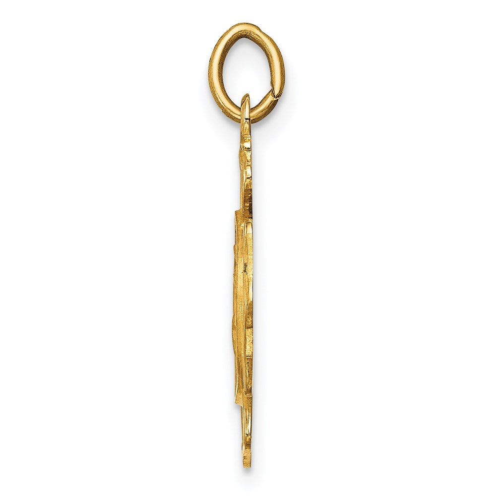 14K Gelbgold Massiv Poliert/satin Klein St. Florian Feuer Dept. Abzeichen Medaille