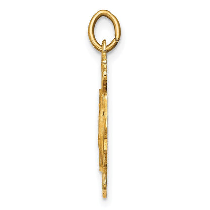 14K Gelbgold Massiv Poliert/satin Klein St. Florian Feuer Dept. Abzeichen Medaille