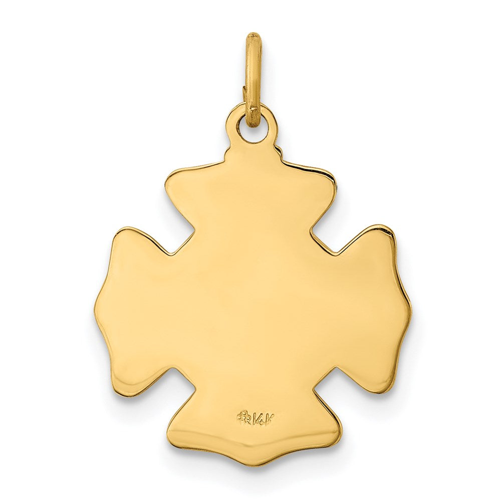 14K Gelbgold Massiv Poliert/satin Klein St. Florian Feuer Dept. Abzeichen Medaille
