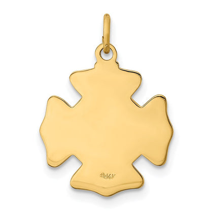 14K Gelbgold Massiv Poliert/satin Klein St. Florian Feuer Dept. Abzeichen Medaille