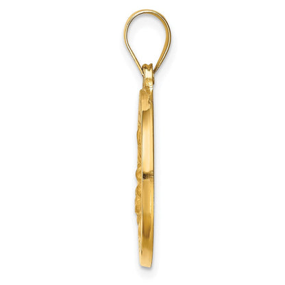 14K Gelbgold 14K Hohl Poliert/satin Rund St. Magdalena Medaille