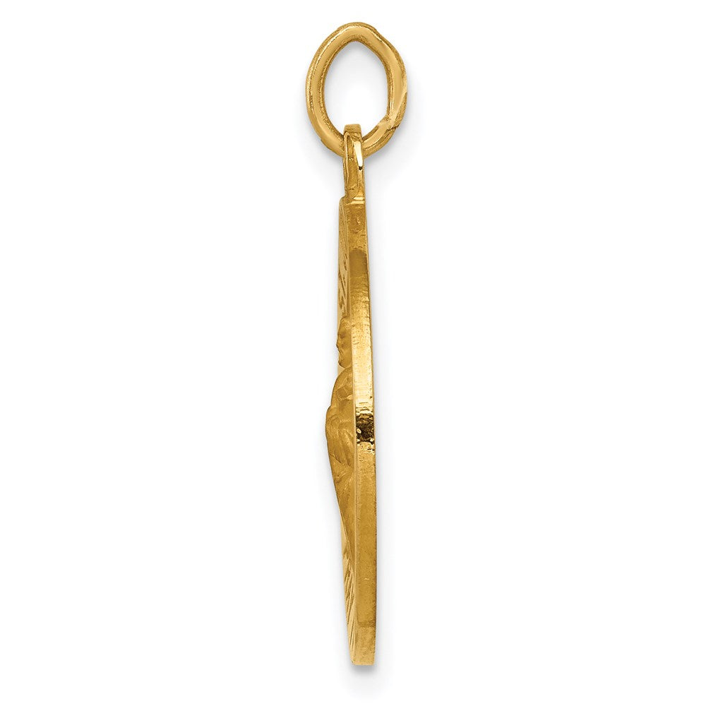 14K Gelbgold Massiv Poliert/satin Klein Rund St. Jude Thaddeus Medaille