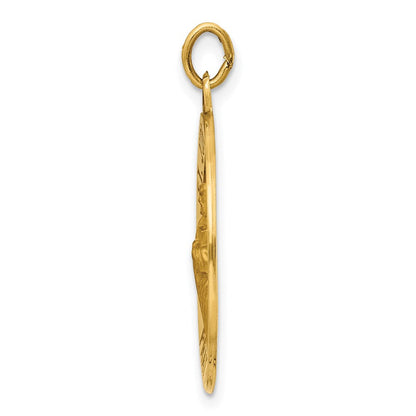 14K Gelbgold Massiv Poliert/satin Mittel Rund St. Jude Thaddeus Medaille