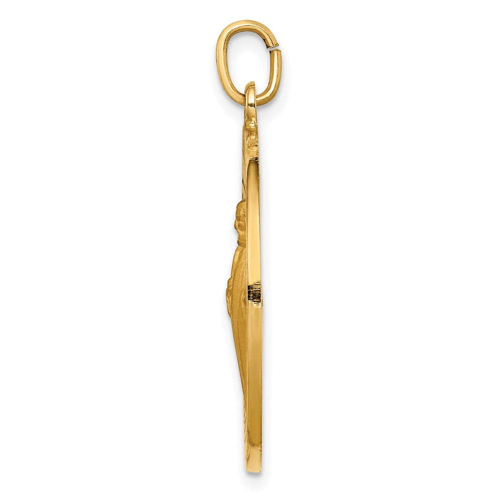 14K Gelbgold Massiv Poliert/satin Groß Rund St. Jude Thaddeus Medaille