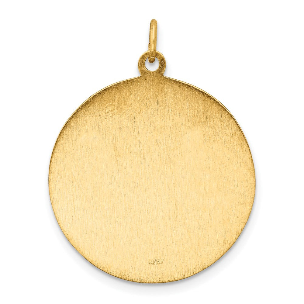 14K Gelbgold Massiv Poliert/satin Groß Rund St. Jude Thaddeus Medaille