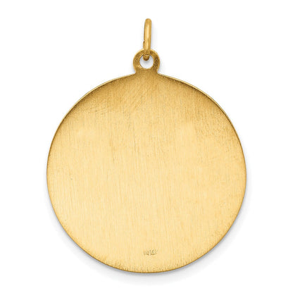 14K Gelbgold Massiv Poliert/satin Groß Rund St. Jude Thaddeus Medaille