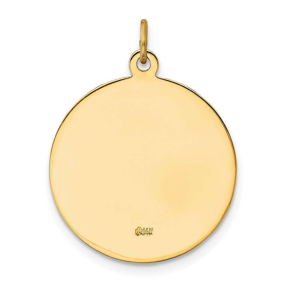 14K Gelbgold Massiv Poliert/satin Mittel Rund St. Michael Medaille
