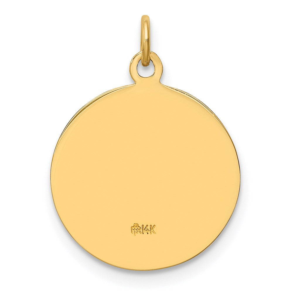 14K Gelbgold Massiv Poliert/satin Klein Rund St. Michael Medaille