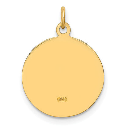 14K Gelbgold Massiv Poliert/satin Klein Rund St. Michael Medaille
