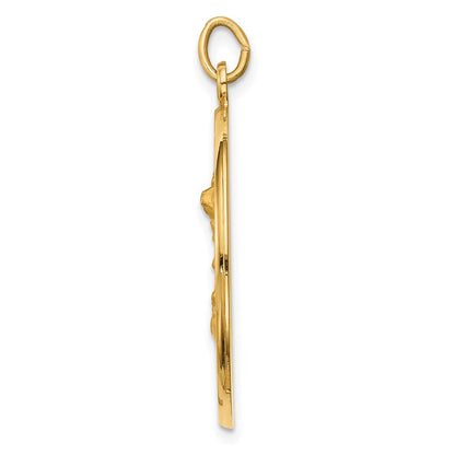 14K Gelbgold Massiv Poliert/satin Groß Rund St. Michael Medaille