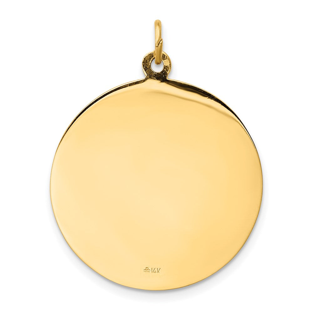 14K Gelbgold Massiv Poliert/satin Groß Rund St. Michael Medaille