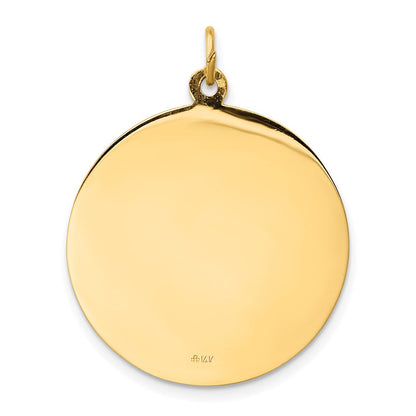 14K Gelbgold Massiv Poliert/satin Groß Rund St. Michael Medaille