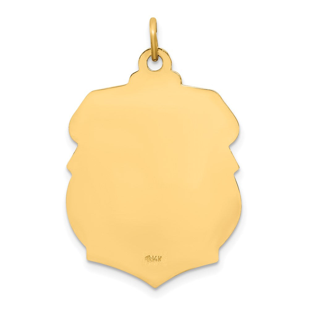 14K Gelbgold Massiv Poliert/satin Groß St. Michael Abzeichen Medaille