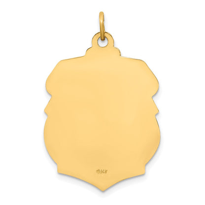 14K Gelbgold Massiv Poliert/satin Groß St. Michael Abzeichen Medaille