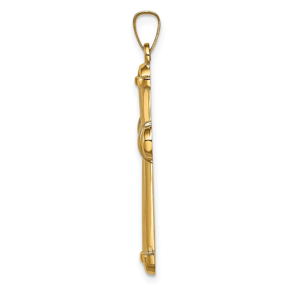 14K Gelbgold 14K Hohl Poliert Kreuz
