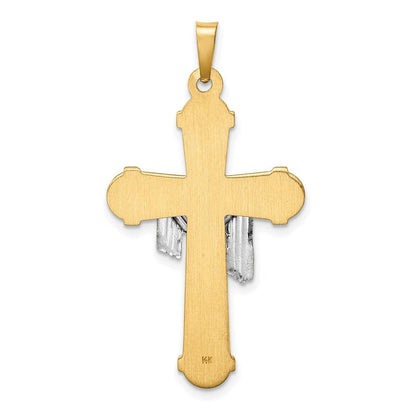14K Bicolor 14K Bicolor Hohl Poliert Draped Kreuz