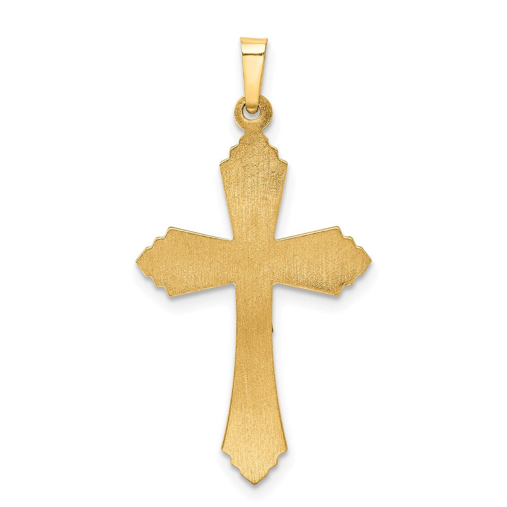 14K Bicolor 14K Bicolor Hohl Poliert Fleur De Lis Kruzifix