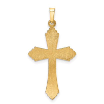 14K Bicolor 14K Bicolor Hohl Poliert Fleur De Lis Kruzifix