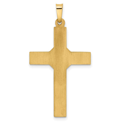 14K Bicolor Hohl Poliert Mittig X Kruzifix