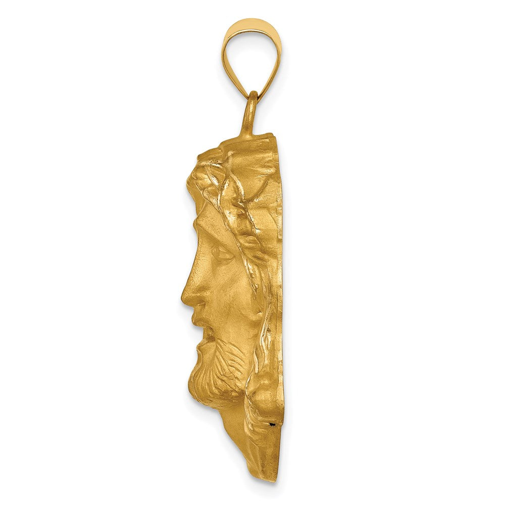 14K Gelbgold 14K Hohl Poliert/satin Groß Jesus Medaille