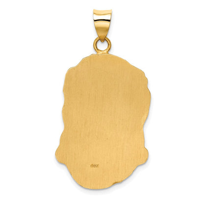 14K Gelbgold 14K Hohl Poliert/satin Groß Jesus Medaille