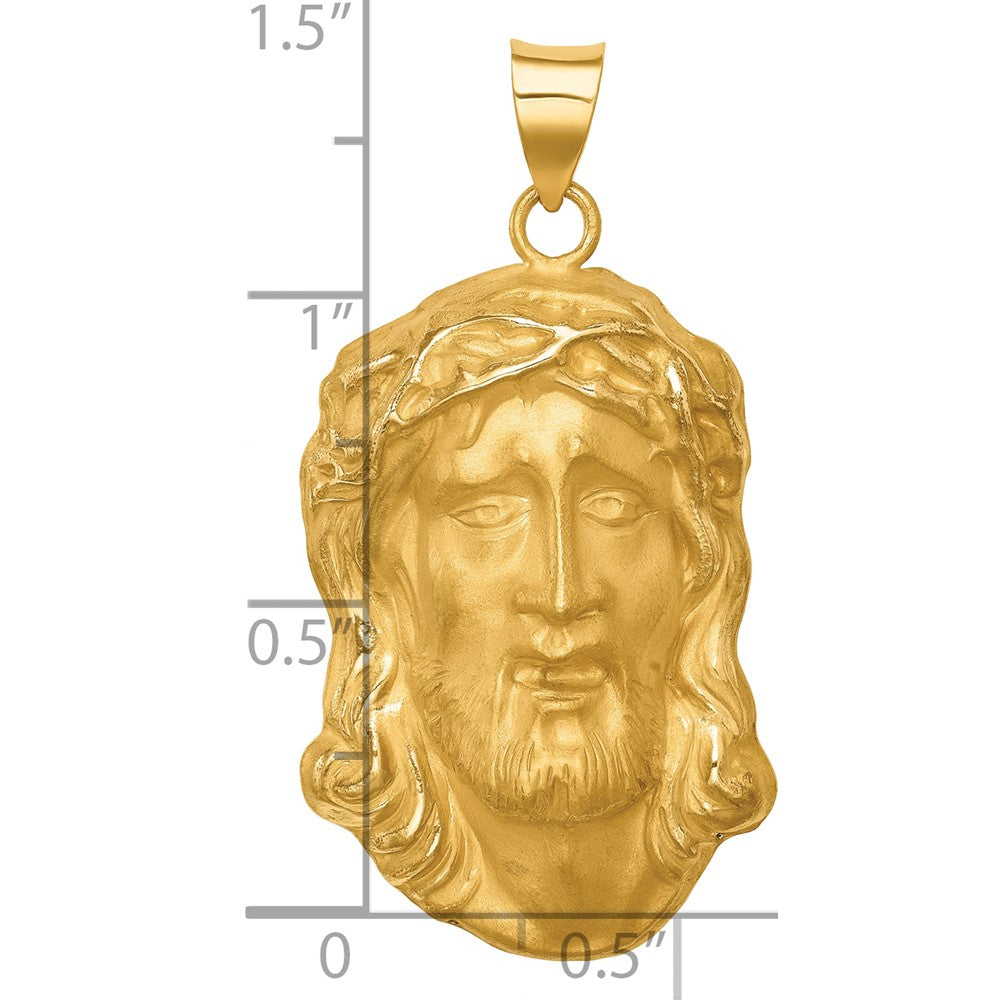 14K Gelbgold 14K Hohl Poliert/satin Groß Jesus Medaille