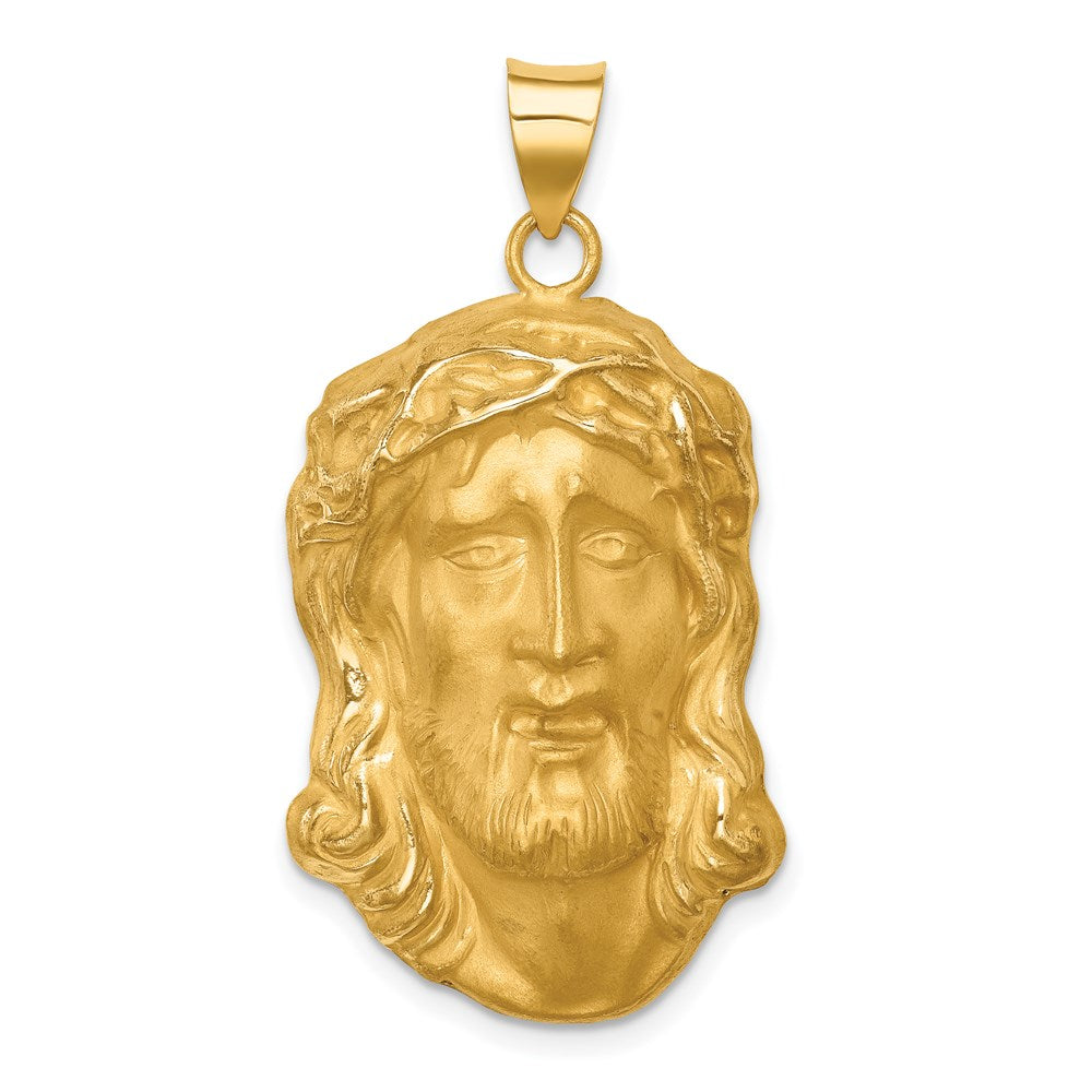 14K Gelbgold 14K Hohl Poliert/satin Groß Jesus Medaille