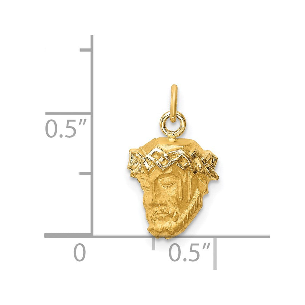 14K Gelbgold 14K Hohl Poliert/satin Klein Jesus Medaille