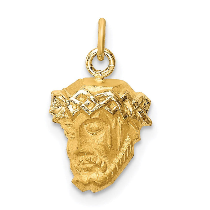 14K Gelbgold 14K Hohl Poliert/satin Klein Jesus Medaille