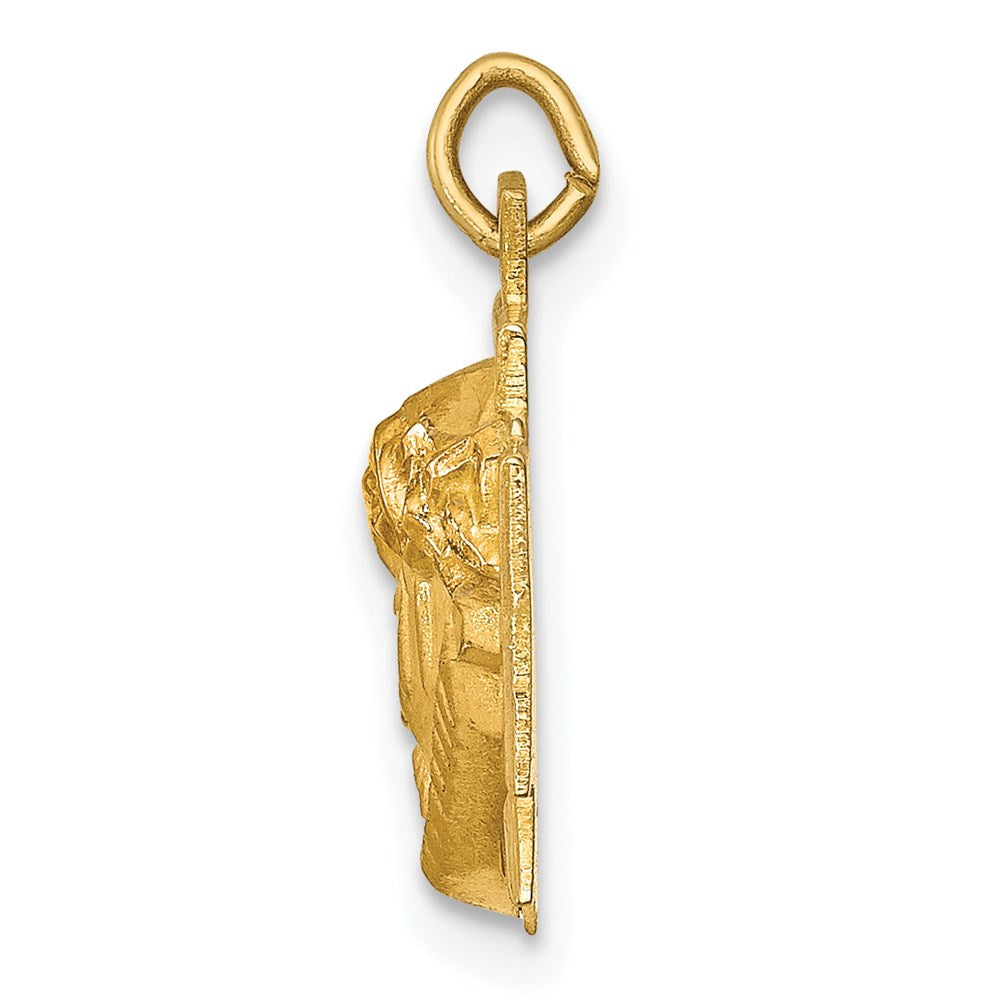 14K Gelbgold 14K Hohl Poliert/satin Klein Jesus Kreuz Medaille