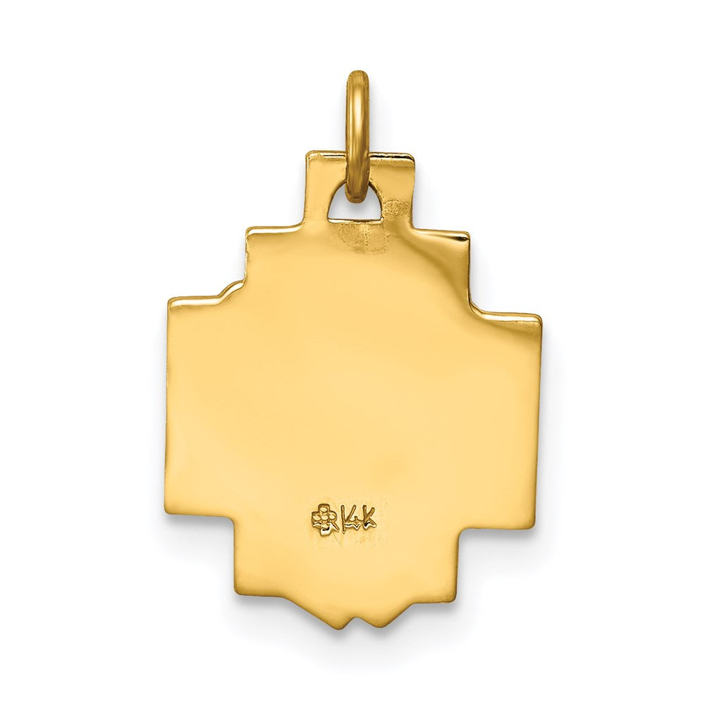 14K Gelbgold 14K Hohl Poliert/satin Klein Jesus Kreuz Medaille