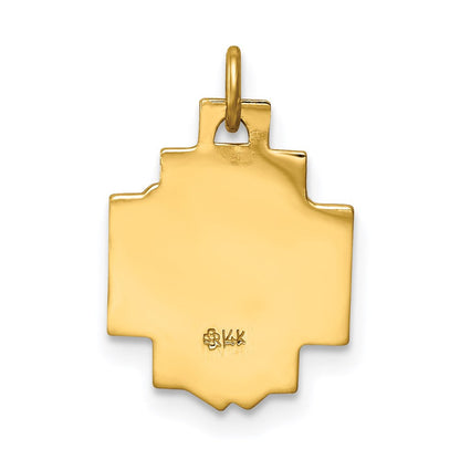 14K Gelbgold 14K Hohl Poliert/satin Klein Jesus Kreuz Medaille